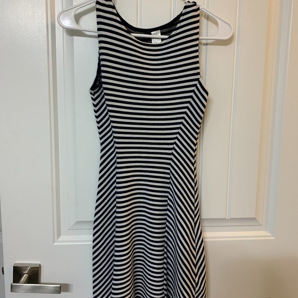 Navy and White Striped Dress